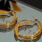 Women’s Elegant Twisted Gold Hoop Earrings