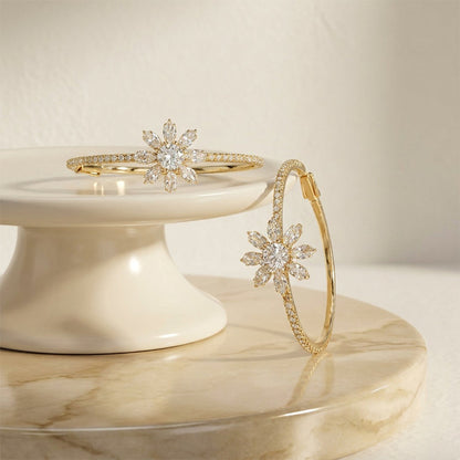 Elegant Snowflake Zircon Hoop Earrings