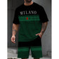 Men's Printed T-Shirt and Shorts Set