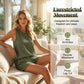 Women's Casual Two-Piece Set Sleeveless Back-Slit Top and Shorts