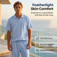 Men's Casual Linen Blend Shirt and Pants Set Loose Fit Beach Wear