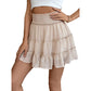 Women’s Elastic High Waist Tiered Ruffle Skort