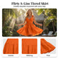Women V Neck Ruffle Strap Summer Dress A Line Tiered Party Mini Dress