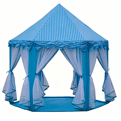 Children's Hexagonal Castle Tent with Mesh Curtains