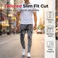 📢📢50% OFF !! ⏰Men's Slim Fit Ripped Jeans Stretch Distressed Denim Pants