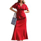 👗 PROMO LIMITÉE -50% ! ✨ Robe Maxi à Pois Femme – Col V, Manches Papillon, Coupe Cintrée, Tissu Respirant, 6 Coloris, XS-XL 🎀