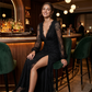 Women's Elegant V-Neck Lace Evening Dress