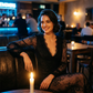 Women's Elegant V-Neck Lace Evening Dress