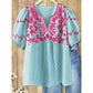 🥳2026 HOT SALE🥳💞50K+ SOLD!✨ 💝  Embroidered Breezy Blouse