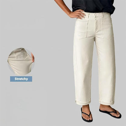 Women's High-Waisted Stretchy Straight Leg Jeans