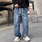 Utility Wide-Leg Cargo Jeans