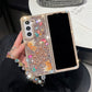 Special Offer: Sparkling Goldfish Glitter Case for Samsung Z Fold | Luxury Rhinestone Folding Phone Cover with Wrist Strap | Shockproof Acrylic Hard Case