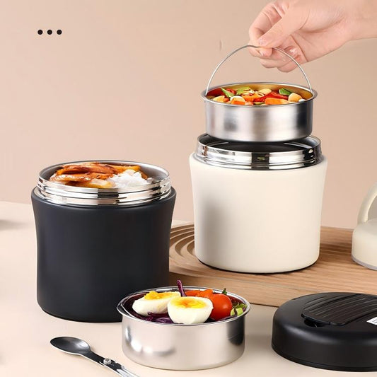 🏆LAST DAY SALE 50% OFF🔥Vacuum Insulated Food Jar with Folding Spoon