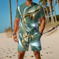 Men's Casual Graphic T-Shirt and Shorts Set
