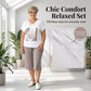🎉 LIMITED TIME 50% OFF! 🌸 Women Casual Two Piece Set V-Neck Tee and Cropped Pants – Relaxed Fit & Premium Skin-Friendly Fabric ✨