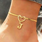 🎉 2026 Sale — Over 25,000 Sold! 💖 Heart Initial Anklet Snake Chain – Personalized Charm ❤️