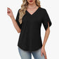 🎉 LIMITED TIME 50% OFF! 👚 V-Neck Flutter Sleeve Blouse – Soft Feminine Breeze 🌸