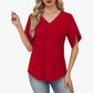 🎉 LIMITED TIME 50% OFF! 👚 V-Neck Flutter Sleeve Blouse – Soft Feminine Breeze 🌸