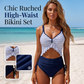 Women Two Piece High Waisted Swimsuit Ruffle