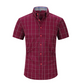 🔥 Pro-Favorite Men's Casual Short Sleeve Plaid Shirt – Cotton-Polyester Blend – Breathable 👕