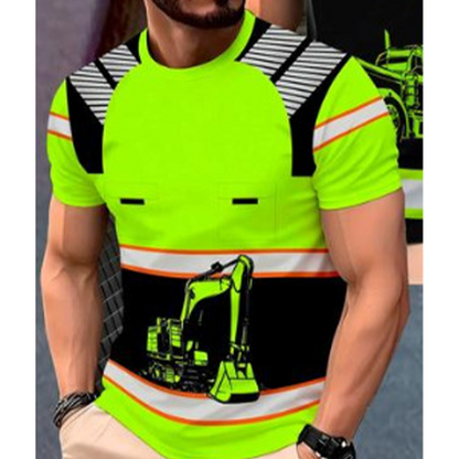 🔥 Pro-Favorite Bold Excavator Graphic Tee – Polyester – Breathable 🚜