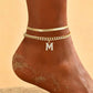 🌸 LIMITED TIME 50% OFF! ✨ Dainty Layered Gold Initial Anklets – Elegant Design, Lightweight & Adjustable – Perfect for Everyday Charm & Gifting 💛