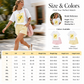 Women Summer Lemon Graphic T-Shirt and Striped Shorts Set