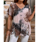 Women's Summer V-Neck Printed Top