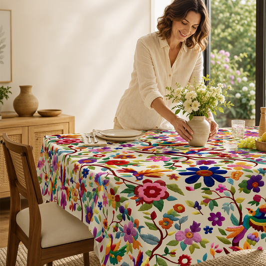 Retro Floral Tablecloth