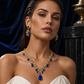 Sparkling Teardrop Pendant Necklace and Earrings Set