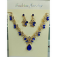 Sparkling Teardrop Pendant Necklace and Earrings Set