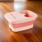 🦶 Collapsible Foot Spa Basin with Lid – Portable Silicone Foot Soak Tub with Massage Rollers for Home Relaxation 🛁