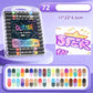 Dual-Tip Glitter Markers Set – 24/48/72/96/120 Colors Shimmering Art Pens with Fine & Brush Tips, Quick-Drying Water-Based Ink