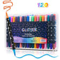 Dual-Tip Glitter Markers Set – 24/48/72/96/120 Colors Shimmering Art Pens with Fine & Brush Tips, Quick-Drying Water-Based Ink