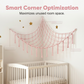 Corner Toy Hammock with Tulle Tassels