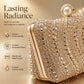 Elegant Pearl Clasp Evening Clutch Bag