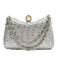 Elegant Pearl Clasp Evening Clutch Bag