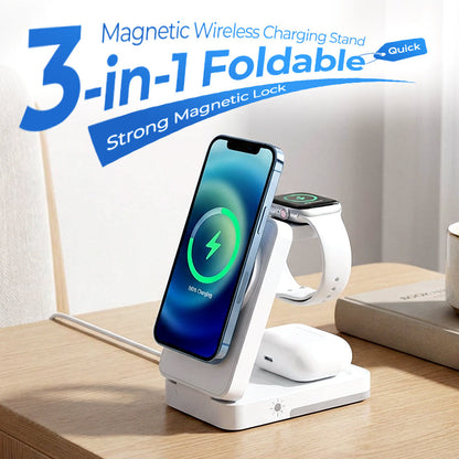 🎉 2026 Sale — Over 41,800 Sold!🔋3‑in‑1 Foldable Magnetic Wireless Charging Stand ✨