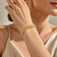 🎉💛50% OFF! 14K gold-plated woven mesh bracelet: wide band catches light beautifully, giving your wrist a luxurious shimmer with every move.