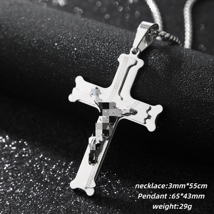 Bold Cross Pendant Necklace