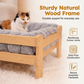 Elevated Plush Pet Bed with Wooden Frame