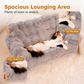 Elevated Plush Pet Bed with Wooden Frame