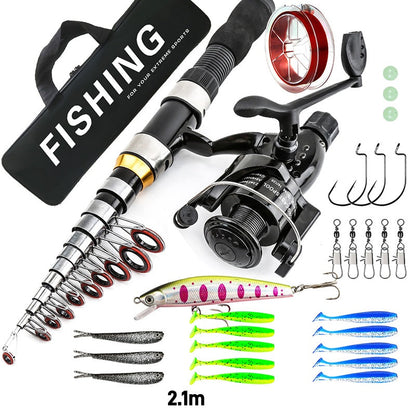 Complete Travel Fishing Gear Set & Carrying Bag