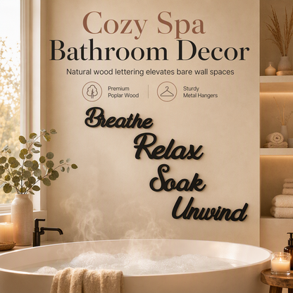 🎉 2026 Sale — Over 13,000 Sold!🛁 4‑Piece Farmhouse Bathroom Wall Decor Set‑3D Cutout Poplar Wood Wall Signs 🧱✨
