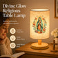 Virgin Mary Pattern Wooden Table Lamp