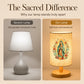 Virgin Mary Pattern Wooden Table Lamp