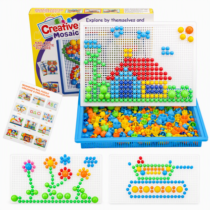 🧩 Save 50%! 🍄 Mushroom Nail Pegboard – Creative mosaic game with large & small pegs ✨