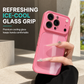 Full Coverage Ice Feeling Glass Phone Case with Built-in Camera Lens Protector Compatible