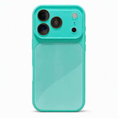 Full Coverage Ice Feeling Glass Phone Case with Built-in Camera Lens Protector Compatible