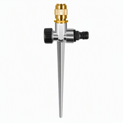 Automatic Rotating Lawn Sprinkler with Alloy Ground Spike and Copper Nozzle Garden Irrigation Tool Set